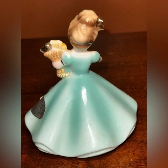 Vintage Josef Originals March Girl Figurine Aqua Dress + Rhinestones - Picture 2 of 6